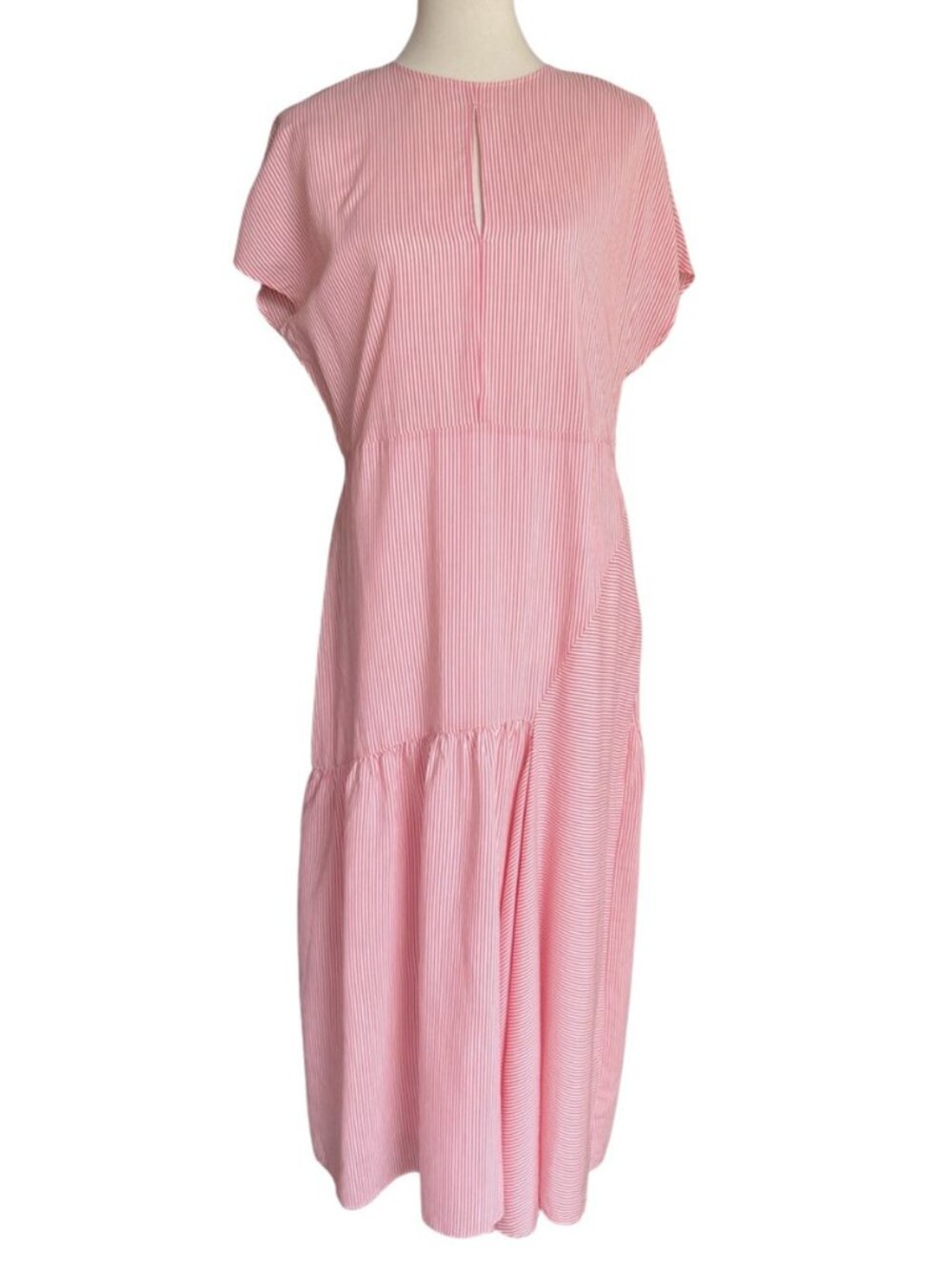 Nordstrom Signature Silk Blend Stripe Belted Dress Size 8 $279 - Picture 14 of 16